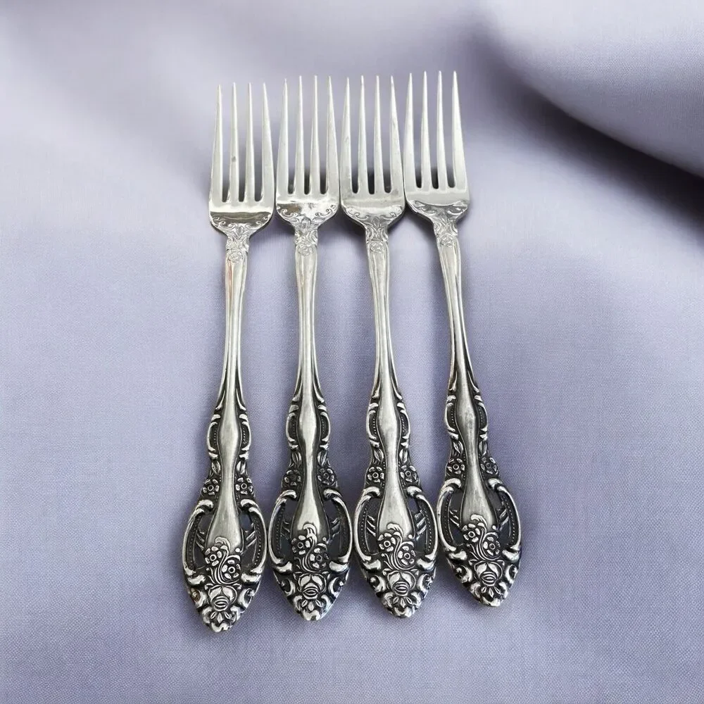Vintage 1970s 4 Towle Stainless TWS211 Pierced Dinner Forks SCC Japan Supreme A